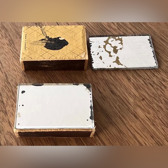 Vintage Franciscan Glass Match Box Matchbook Mountain View Mirrored Back 2X - Picture 6 of 6